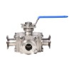 YOULI Hygienic Food Grade Stainless Steel 304 316L Non Retention Milk Beverage Sanitary Manual 3 Way Tri Clamped Ball Valve