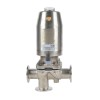 YOULI Hygienic Food Grade Sanitary Stainless Steel 316 Double Membrane L Type Pneumatic Three Way Tri Clamped Diaphragm Valve