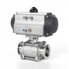 YOULI Hygienic Food Grade Sanitary Stainless Steel 304 316L KF25 Pneumatic Actuator 3PC Tri-Clamped Vacuum Ball Valve