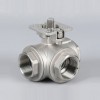 YOULI ISO 5211 NPT BSP 1.6mpa 1000WOG with Handle Lock 304 316 L-port Manual 3 Way Threaded Ball Valve