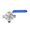 YOULI high temperature NPT BSP PN16 1000WOG  stainless steel 304 316 T-port manual 3 way male threaded Ball Valve