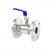 YOULI Hygienic Food Grade Sanitary Stainless Steel  304 316L Beverage  Fruit Juice 2 Way Straight Flanged Ball Valve