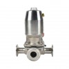 YOULI Hygienic Food Grade Sanitary Stainless Steel Biological 316L  T Type Pneumatic Three Way Tri Clamped Diaphragm Valve