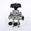 YOULI Hygienic Food Grade Sanitary Stainless Steel 316L Biological with Double Sample Straight Tri Clamped Diaphragm Valve