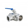 YOULI 2 Inch Hygienic Food Grade Stainless Steel Ss 304 316 L Type Milk Beverage Sanitary Manual 3-way Tri Clamped Ball Valve
