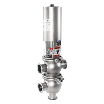 YOULI Hygienic Food Grade Sanitary Stainless Steel 304 316L Stop Pneumatic TL Type Tri Clamped  Reversing Divert Valve