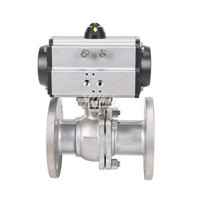 YOULI  High Temperature ANSI 150-300LB JIS 10K 304 316 Stainless Steel Pneumatic Actuator Flanged Ball Valve