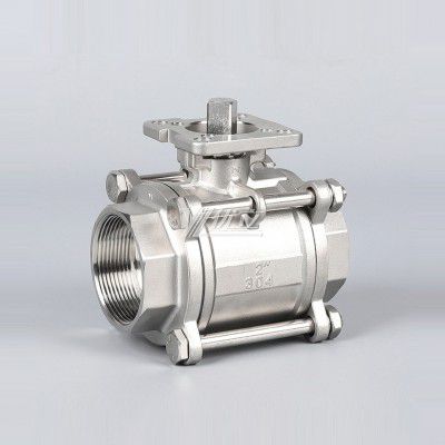 YOULI ISO 5211 Mounting Pad High Temperature NPT BSP 1.6mpa Stainless Steel 304 316 Manual Three-piece Threaded Ball Valve