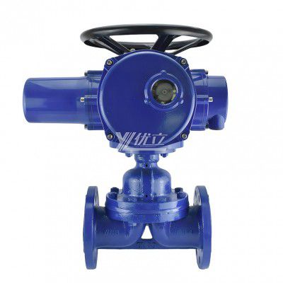 YOULI ANSI 150LB 304 316 1.6mpa WCB  4-20ma Motorized AC380V Rubber Lined Electric Flange Diaphragm Valve