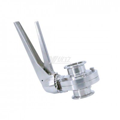 YOULI Hygienic Food Stainless Steel 3A/SMS/DIN 304 316L Silicon Duckbill Handle Sanitary Manual Tri Clamped Butterfly Valve
