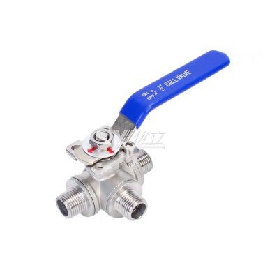 YOULI High Temperature ISO 5211 NPT BSP PN16 1000WOG Stainless Steel 304 316 L-port 3 Way Male Threaded Ball Valve