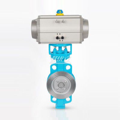 YOULI ANSI 150LB Stainless Steel 304 316 Pn16 WCB High Temperature Pneumatic Actuator Three Eccentric Flanged Butterfly Valve