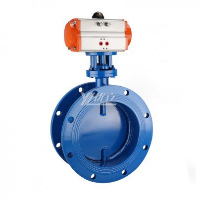YOULI WCB Carbon Steel Smoke,Gas Dust High Temperature Pneumatic Actuator Ventilation Aeration Flanged Butterfly Valve