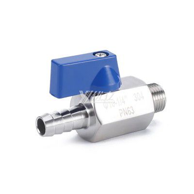 YOULI 1/8" 1/4" NPT BSP 1000WOG PN63 304 316 Stainless Steel Manual Hose Connector Pagoda Male Threaded Mini Ball Valve