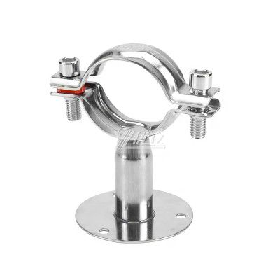 YOULI Sanitary Pipe Fittings Tri Clamp Tube Hex Pipe Holder Stainless Steel 304 With Bracket Handle Welded Round Pipe Holder