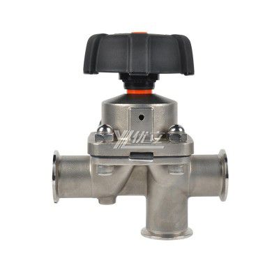 YOULI Hygienic Food Grade Sanitary Stainless Steel 316L Biological,Straight L Type 3 Way Tri Clamped Diaphragm Valve