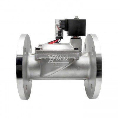 YOULI SLP Stainless Steel 304 316 Two Way AC220V DC24V Water Oil Gas Straight Flanged Pilot Solenoid Valve