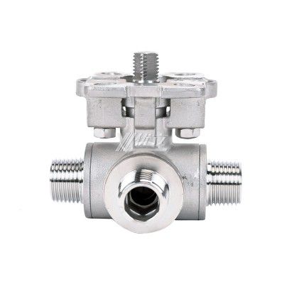 YOULI ISO 5211 RC NPT BSP PN16 1000WOG with Handle Lock Stainless Steel 304 316 LL-port 4 Way Male Threaded Ball Valve