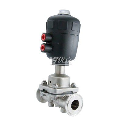 Stainless Steel 316L Tri Clamp Plastic Pneumatic Head Diaphragm Valve