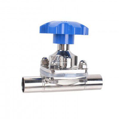 YOULI Hygienic Food Grade Sanitary Stainless Steel 316L Silicone Membrane Manual Straight Butt Welded Diaphragm Valve