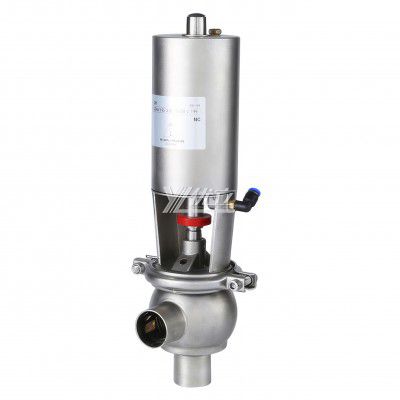 YOULI Hygienic Food Grade Sanitary Stainless Steel 304 316L Feedback signal Pneumatic L Type Butt Welded Cut-off Stop Valve
