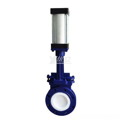 YOULI High Temperature ANSI 150LB  304 316 JIS 10K 1.6mpa WCB Pneumatic Actuator Ceramics Flanged  Knife Gate Valve