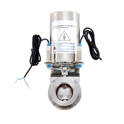 YOULI Hygienic Food Grade Stainless Steel 304 316L KF Sanitary Pneumatic Actuator Tri-Clamped Vacuum Butterfly Valve