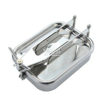 YOULI Hygienic Food Grade SS 304 316L Stainless Steel Cover Pressure Tanks Sanitary Single Lock Rectangular Manhole Manway