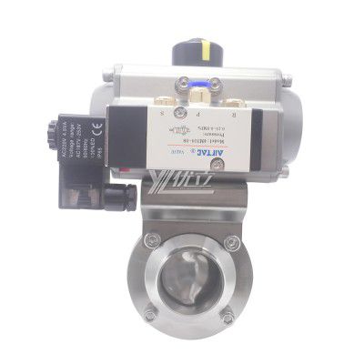 Stainless Steel Sanitary Aluminum Actuator Butterfly Valve with Solenoid Valve