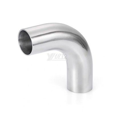 YOULI Hygienic Food Grade Sanitary Stainless Steel 304 SS316L 3A SMS ISO DIN Pipe Fitting Longer 90 Degrees Welded Elbow