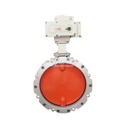 YOULI V1fs V2fs Aluminum Alloy 304 Dust Particles Powder Motorized AC22V  Double Single Electric Flange Dust Butterfly Valve