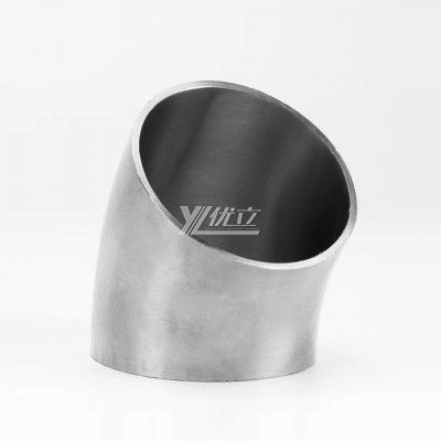 YOULI Hygienic Food Grade Sanitary Stainless Steel 304 SS316L 3A SMS DIN ISO Pipe Fitting 45 Degrees Welded Elbow