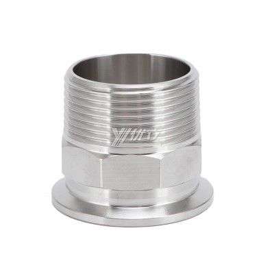 YOULI Stainless Steel 304 SS316L BSP NPT Pipe Fitting Hexagonal Male Thread Clamp Ferrule