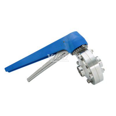 YOULI Hygienic Food Grade Sanitary Stainless Steel 304 316 Silicon Duckbill Handle Manual Butt Weld Butterfly Valve