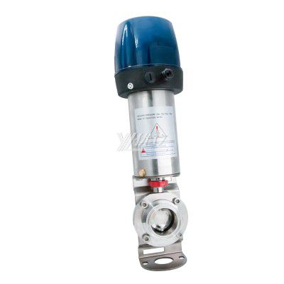 Stainless Steel Sanitary Hygienic Pneumatic Butterfly Valve with Intelligent Head