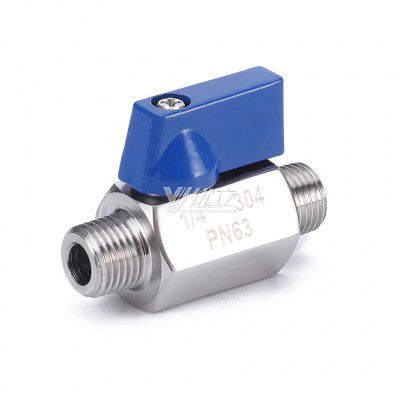 YOULI NPT BSP High Pressure 1000PSI PN63 304 316 1/4" 3/8" Stainless Steel Manual Miniature Mini Male Threaded Ball Valve