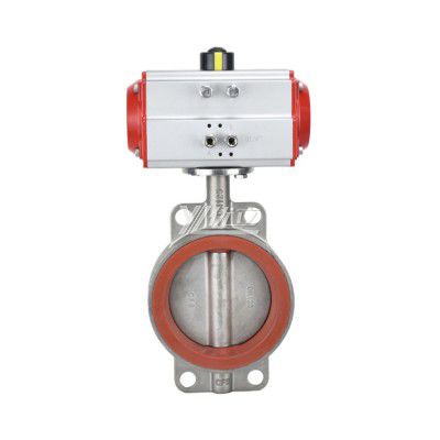 YOULI Stainless Steel 304 316 Pn16 Zero Leakage Soft Seal PTFE Silicone NBR Pneumatic Actuator Wafer Butterfly Valve