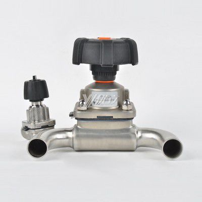 YOULI Hygienic Food Grade Sanitary Stainless Steel 316L with Sample U Type 3 Way Butt Welded Tri-Clamped Diaphragm Valve
