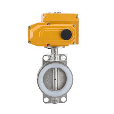 YOULI ANSI 150LB Stainless Steel 304 316 Cast Iron Silicone PTFE Water Motorized AC220V Electric Wafer Butterfly Valve