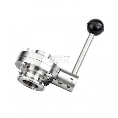 YOULI Hygienic Food Grade Stainless Steel 3A/SMS/DIN 304 316L Silicon Sanitary Manual Tri Clamped Butt Welded Butterfly Valve