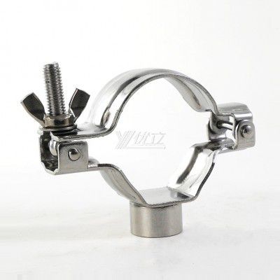 YOULI Sanitary Pipe Fittings Ube Hex Pipe Holder Stainless Steel 304 With Short Handle Bar Female Thread Round Pipe Holder