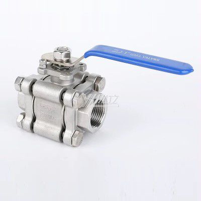 YOULI High Temperature  NPT BSP 2000wog PN64 Stainless Steel 304 316 Manual High Pressure 3PC Thread Ball Valve
