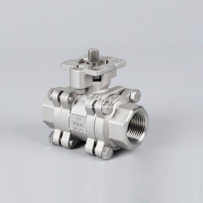 YOULI High Temperature  NPT BSP 2000wog PN130 Stainless Steel 304 316 Manual High Pressure 3PC Thread Ball Valve