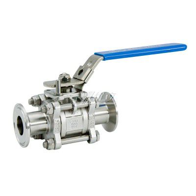 Stainless Steel Sanitary Manual Three-Piece Ball Valve with High Platform