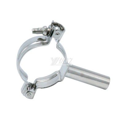 YOULI Sanitary Stainless Steel 304 Pipe Fittings Tri Clamp Tube Hex Pipe Holder With Handle Bar Welded Round Pipe Holder