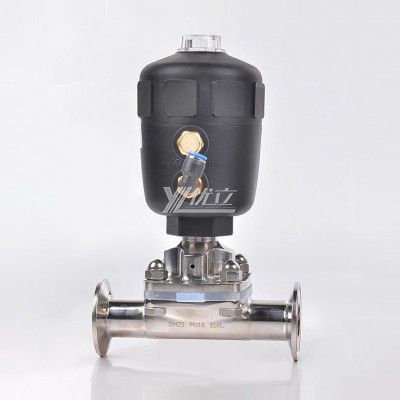 YOULI Premium Hygienic Food Grade Sanitary Stainless Steel 316L Silicon Biological Pneumatic Straight Diaphragm Valve Actuator