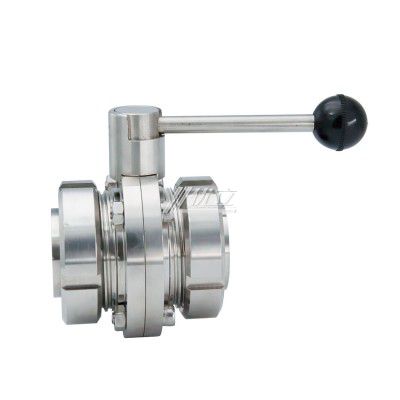 YOULI Hygienic Food Grade Stainless Steel 3A/SMS/DIN 304 316 Silicon Complete Set Sanitary Manual Male Threaded Butterfly Valve