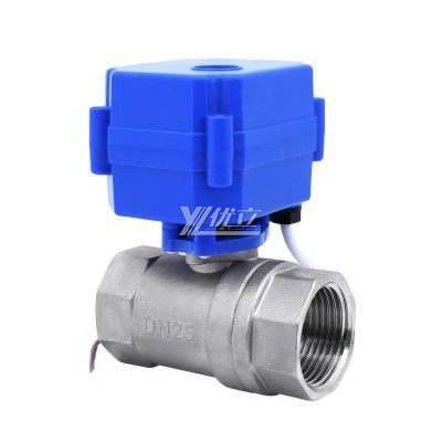 YOULI NPT BSP 1.6mpa Stainless Steel 304 Brass DC9V DC12V DC24V CWX Mini Motorized Electric Actuator Two Way Thread Ball Valve
