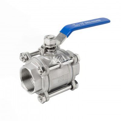 YOULI High Temperature 300 Degrees Celsius NPT BSP 1000psi 16-64bar 304 316  WCB Metal Seal Manual Three Piece Thread Ball Valve