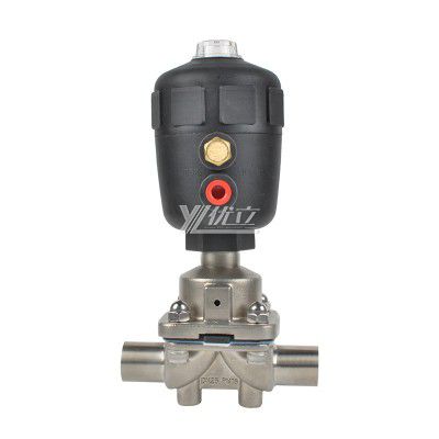 YOULI Hygienic Food Grade Sanitary Stainless Steel 316L Biological Plastics Pneumatic Straight Butt Welded Diaphragm Valve
